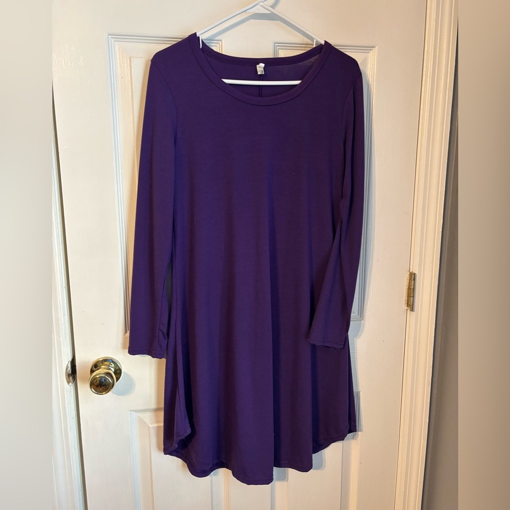 Elegant Purple Long Sleeve Tunic for Women